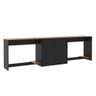 Conjunto de Escritório 3 Peças Smart Office 2 Mesas e 1 Aparador Buffet - Preto e Cedro - 4