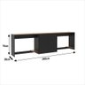 Conjunto de Escritório 3 Peças Smart Office 2 Mesas e 1 Aparador Buffet - Preto e Cedro - 3