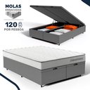 Ver imagem 5 de Cama Box Baú Queen com Colchão de Molas Ensacadas Double Comfort 158198x62cm