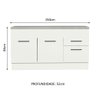 Balcão de Pia Cozinha 150 cm 2 Portas e 2 Gavetas (Com Tampo) Branco Agata Madesa - 4