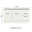 Ver imagem 4 de Balcão de Pia Cozinha 150 cm 2 Portas e 2 Gavetas (Com Tampo) Branco Agata Madesa