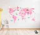 Ver imagem 1 de Adesivo Decorativo Infantil Mapa Mundi Atlas
