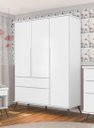 Ver imagem 3 de Guarda Roupa Retro Melinda 3 Portas Branco - Fbaby