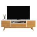 Ver imagem 2 de Rack para TV até 72 Polegadas Valencia 3 Portas Off White/Nature - Giga Móveis