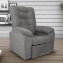 Ver imagem 1 de Poltrona Almofadada Reclinável Bristol Veludo Light Cinza