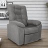 Poltrona Almofadada Reclinável Bristol Veludo Light Cinza - 1