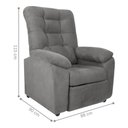 Ver imagem 4 de Poltrona Almofadada Reclinável Bristol Veludo Light Cinza