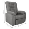 Poltrona Almofadada Reclinável Bristol Veludo Light Cinza - 4