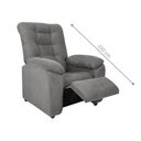 Ver imagem 3 de Poltrona Almofadada Reclinável Bristol Veludo Light Cinza