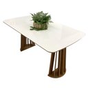 Ver imagem 2 de Mesa de Jantar 4 Lugares Retangular 1,60m 100%mdf Cor:off White com Freijó