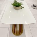 Ver imagem 3 de Mesa de Jantar 4 Lugares Retangular 1,60m 100%mdf Cor:off White com Freijó