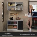 Ver imagem 7 de Kit com Balcão e Armário Aéreo Multiuso 120cm Branco/preto Agata Madesa Branco/preto