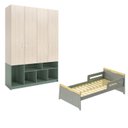 Ver imagem 2 de Quarto Infantil Cama Kit Grades Petit e Guarda Roupa Curió 4 Portas Casatema MadeiraOriginals Verde