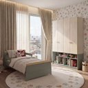 Ver imagem 1 de Quarto Infantil Cama Kit Grades Petit e Guarda Roupa Curió 4 Portas Casatema MadeiraOriginals Verde