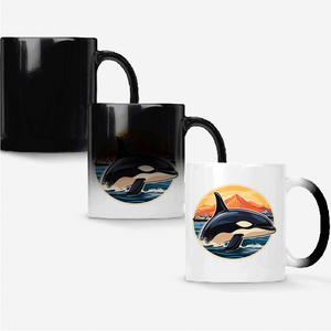 Caneca Mágica Fosca 325ml Y1 Orca Mar Paisagem