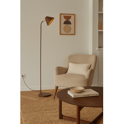 Luminária de Piso Abajur Chão Penelope Marrom Cortem - 1