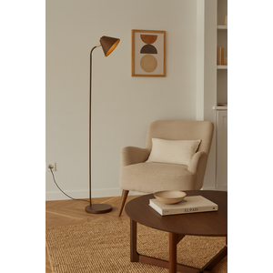 Luminária de Piso Abajur Chão Penelope Marrom Cortem