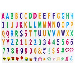 Cartela Extra 96 Letras Coloridas Números para Letreiro Led Light Box - 2