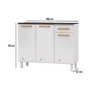 Ver imagem 2 de Balcão de Cozinha de Aço com Tampo 3 Portas e 1 Gaveta 105cm Multimóveis Cr20361