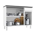 Ver imagem 3 de Balcão de Cozinha de Aço com Tampo 3 Portas e 1 Gaveta 105cm Multimóveis Cr20361