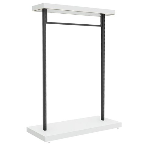 Expositor Central Com 2 Colunas Cremalheira para Acessórios de 90 cm Comac Preto