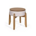 Ver imagem 3 de Puff Estofado Vira Mesa Redondo New Liz em Madeira Cinza Claro - Straub Web