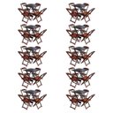 Ver imagem 1 de Kit 10 Jogos de Mesa com 4 Cadeiras de Madeira Dobrável 60x60 Ideal para Bar e Restaurante - Imbuia