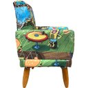 Ver imagem 4 de Kit 2 Poltrona Decorativa Infantil Para Quarto Sala De Brinquedos Suede Estampa Desenho Pé Castanho