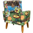 Ver imagem 5 de Kit 2 Poltrona Decorativa Infantil Para Quarto Sala De Brinquedos Suede Estampa Desenho Pé Castanho