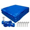 Capa de Piscina 6x3m Azul CK300 com Ilhós a cada Metro + Kit para Instalação CIKALA - 1