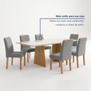 Ver mais imagens de Conjunto de Mesa 6 Lugares 160x80cm com Cadeiras Lyra Cinamomo Off White Cinza