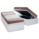 Ver imagem 1 de Cama Box Baú Solteiro: Colchão Ep Guarda Costas Próintense Double Face + Base Crc Courano White