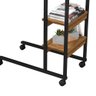Mesa Auxiliar com Rodinhas Preto Canela Rústico Fit Art Panta - 3