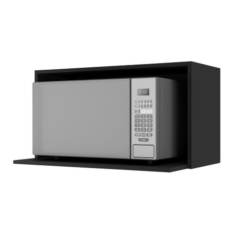 Armário de Cozinha Nicho para Microondas 70 Cm Veneza Gb Multimóveis Mp3737 Preto