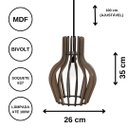 Ver imagem 3 de Luminária Teto tipo Pendente COPAN MDF - Completa - Cor: Marrom