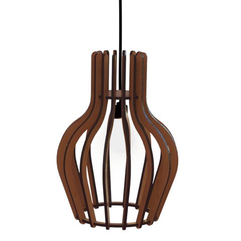 Luminária Teto tipo Pendente COPAN MDF - Completa - Cor: Marrom