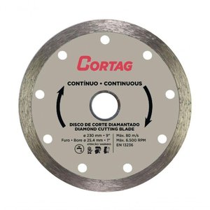 Disco de Corte Diamantado Contínuo 230mm - Cortag