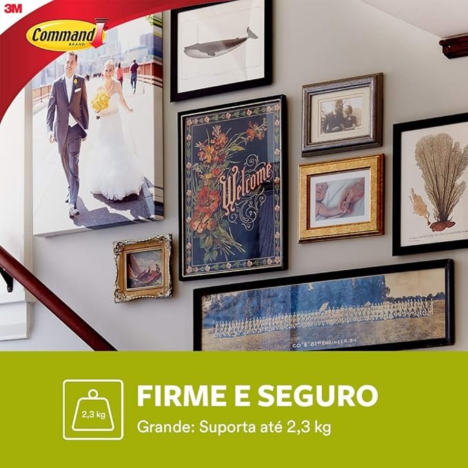 Suporte para Quadros Grande 2,3 Kg Branco Command 3m - 3