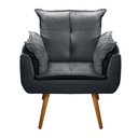 Ver imagem 2 de Kit 2 Poltronas Decorativa Opala Pés Palito - Suede Cinza