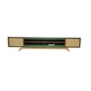 Ver imagem 2 de Rack Sala Tv até 75 Polegadas Ricco 273 Cm Laca Portas Palhinha Verde