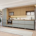 Ver imagem 1 de Cozinha Completa Modulada 7 Peças 8 Portas 8 Gavetas Norten Verde/Nature
