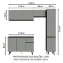 Ver imagem 4 de Armário de Cozinha Completa 220cm Cinza Nice Madesa 03
