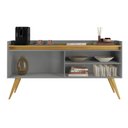 Ver imagem 3 de Aparador Buffet Sala Gold 4 Portas com Pés de Madeira Maciça Cinza/mel