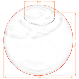 Globo de Vidro Lustre Branco Brilho Esférico sem Colar 08x15 - 2
