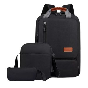 Kit Mochila Executiva Masculina Notebook Escolar Trabalho:preto
