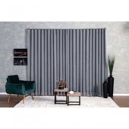 Cortina Microfibra com Voil 6,00x2,50 para Trilho Suíço Cinza - 2