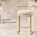 Ver imagem 7 de Banqueta Evans 65cm Metal Gold Boucle