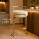 Ver mais imagens de Banqueta Evans 65cm Metal Gold Boucle