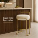 Ver imagem 4 de Banqueta Evans 65cm Metal Gold Boucle