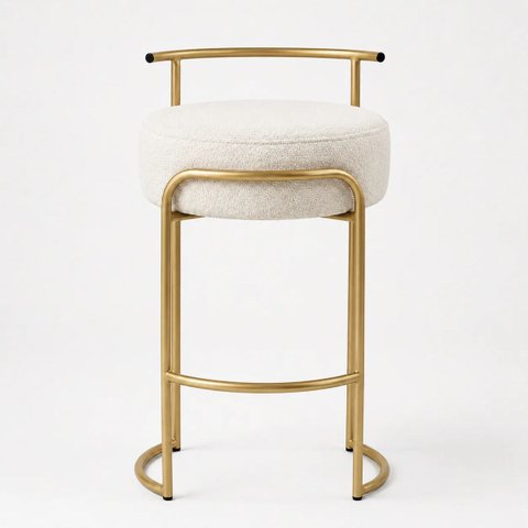 Banqueta Evans 65cm Metal Gold Boucle